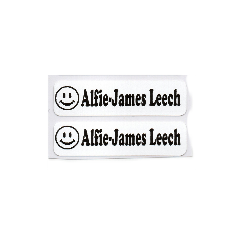 Black Iron on labels Name school uniform Personalised pack of 1 5 10 25 30 50 100