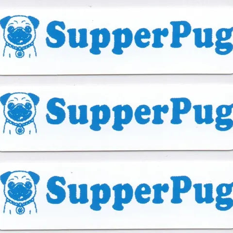 Blue personalised iron-on name labels for clothing