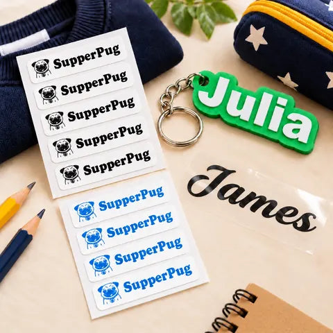 Personalised school and nursery labels and bag tag